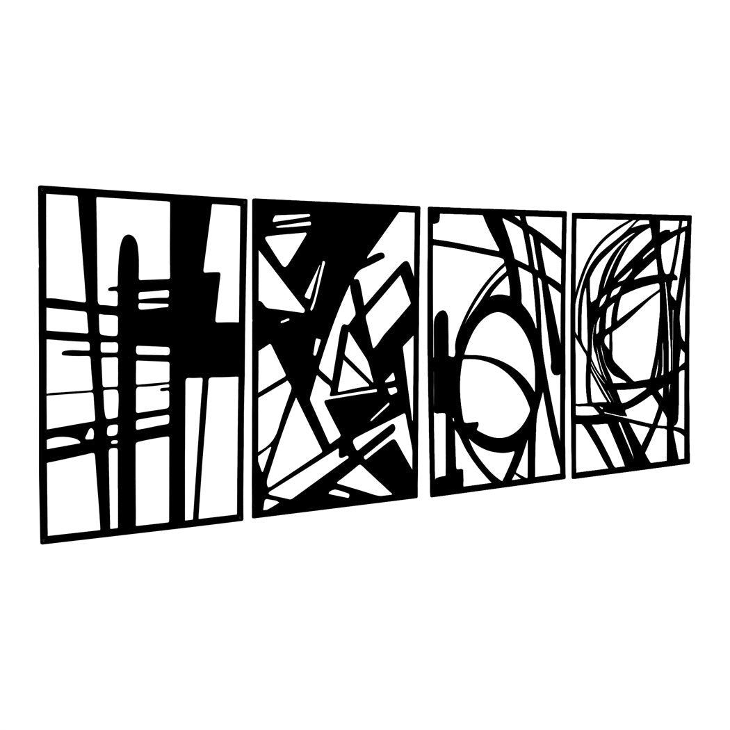 NNEIDS Yezi Metal Wall Art 4Pcs Abstract Minimalist Line Decor