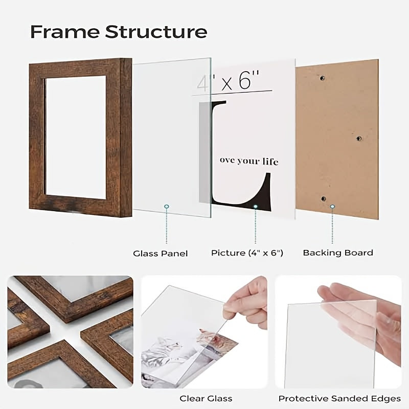 NNETM 12-Piece Photo Collage Frame Set – Wall Gallery Frames for 4×6 Photos
