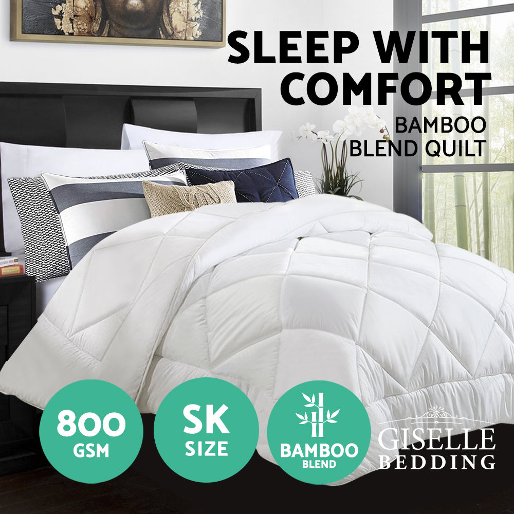 NNEDSZ Bedding Microfiber Microfibre Bamboo Quilt Duvet Cover Doona Winter Super King-1
