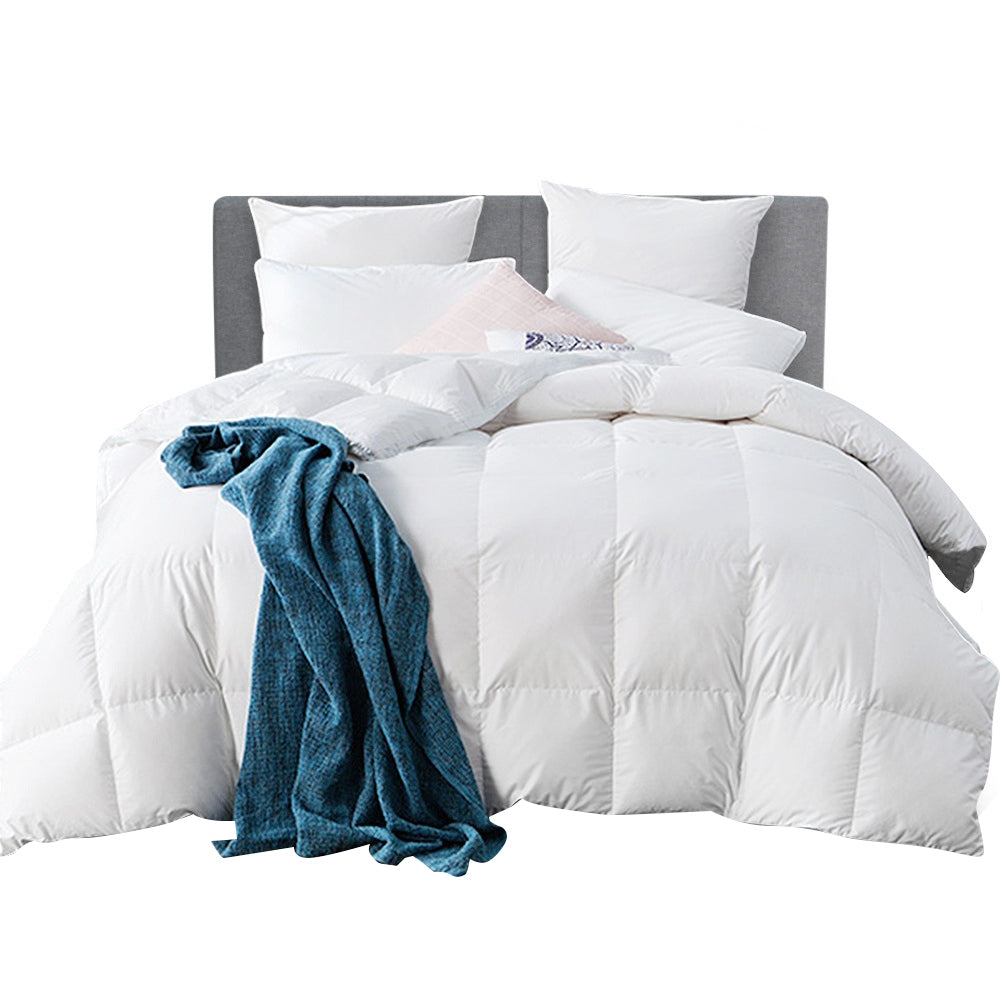 NNEDSZ  Bedding Goose Down Feather Quilt Cover Duvet 800GSM Winter Doona White King-0