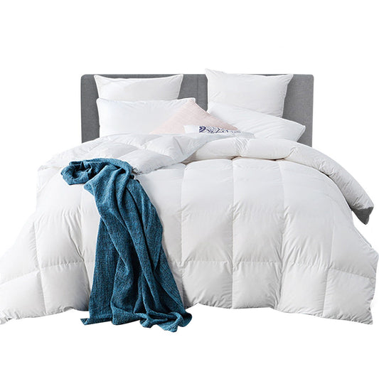 NNEDSZ  Bedding Goose Down Feather Quilt Cover Duvet 800GSM Winter Doona White King-0