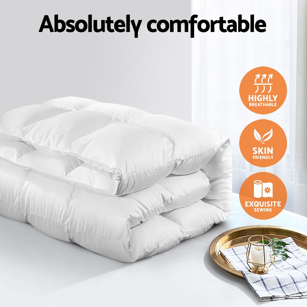 NNEDSZ  Bedding Goose Down Feather Quilt Cover Duvet 800GSM Winter Doona White King-1