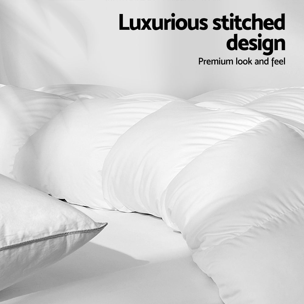 NNEDSZ  Bedding Goose Down Feather Quilt Cover Duvet 800GSM Winter Doona White King-3