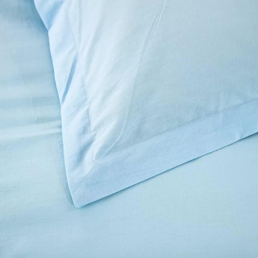 NNEDSZ 100% cotton Premium Doona Duvet Quilt Cover Set with Soft Pillowcases - Aqua-Double-4
