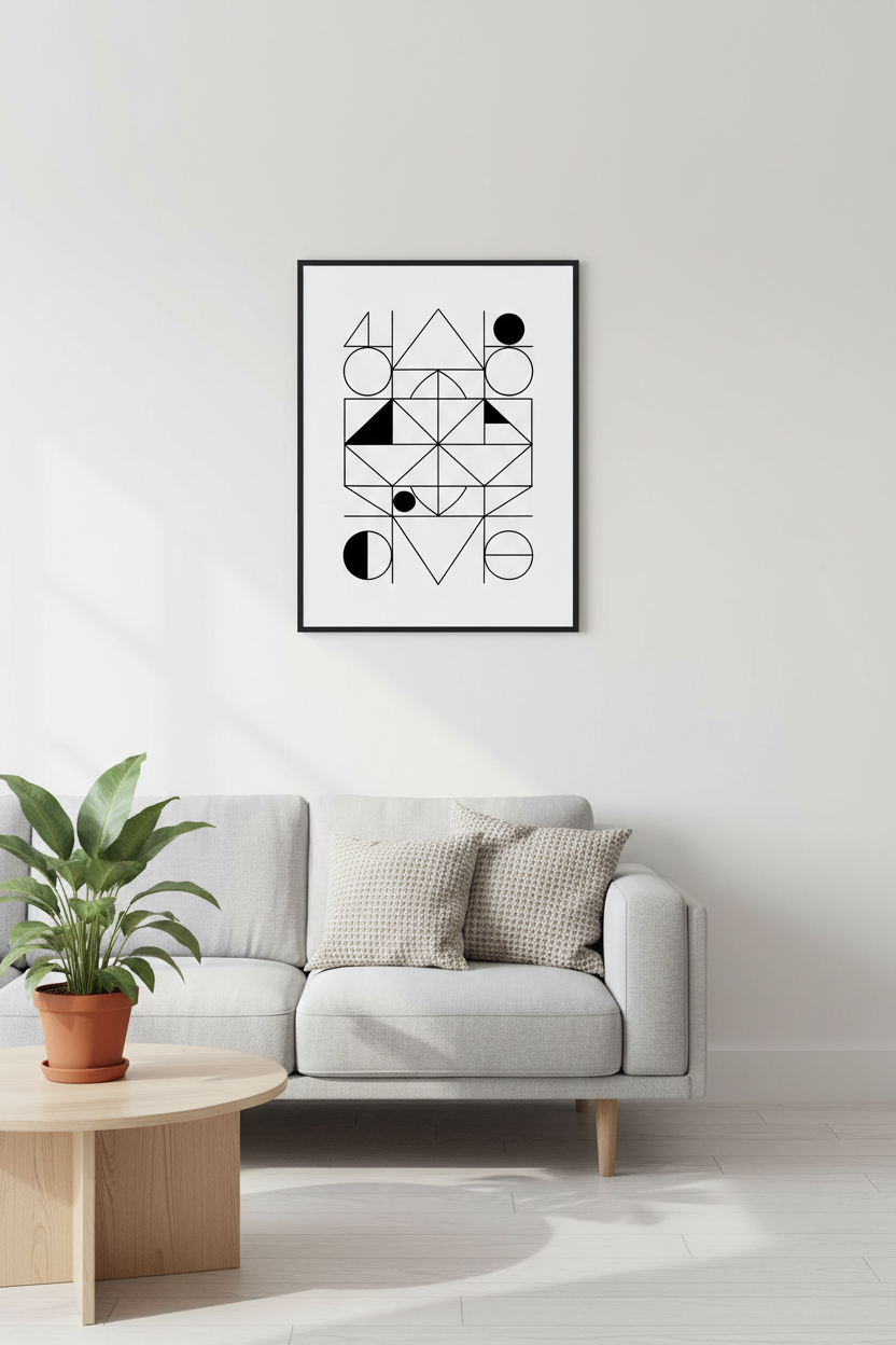 Abstract geometric B&W Scandinavian