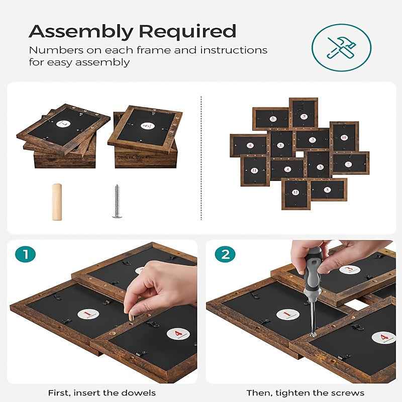 NNETM 12-Piece Photo Collage Frame Set – Wall Gallery Frames for 4×6 Photos