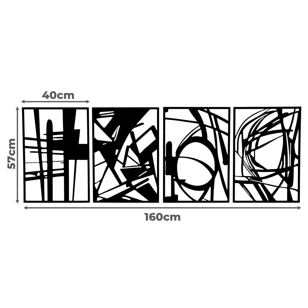 NNEIDS Yezi Metal Wall Art 4Pcs Abstract Minimalist Line Decor