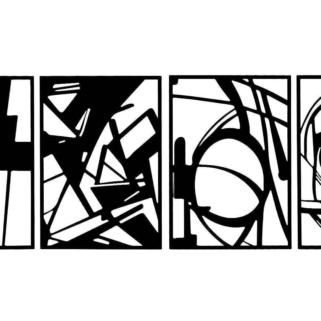 NNEIDS Yezi Metal Wall Art 4Pcs Abstract Minimalist Line Decor
