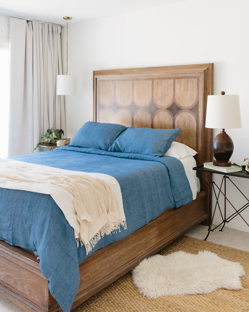 Linen Duvet Cover Set - Denim Blue-4